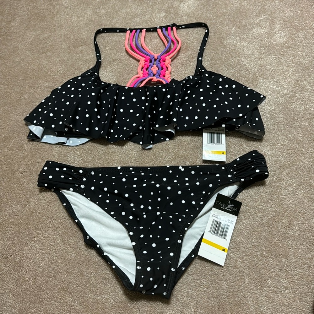 2-piece polka dot bikini. NWT size Medium